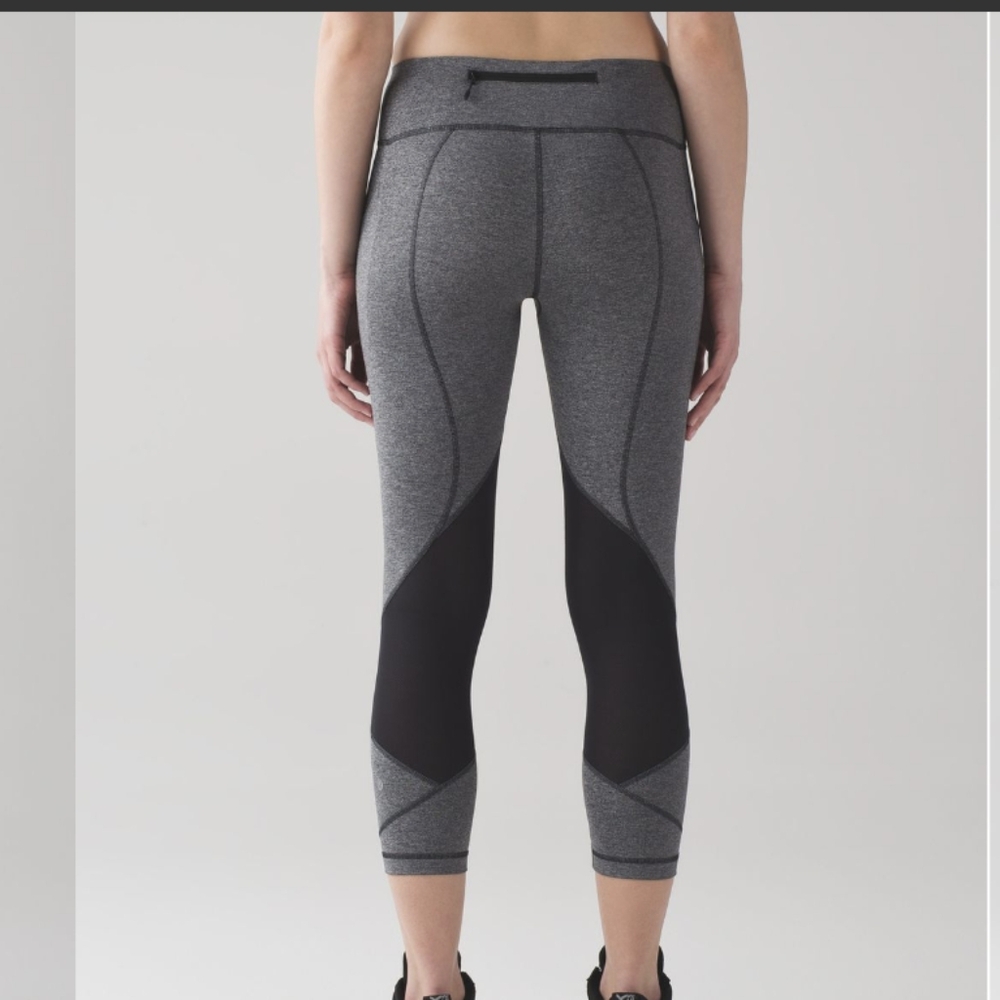 Lululemon Pace Rival Crop *22" Heathered Black / Black